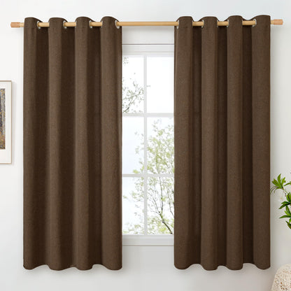 BGment Oatmeal Linen Curtains 84 Inch Length 2 Panels Set for Living Room