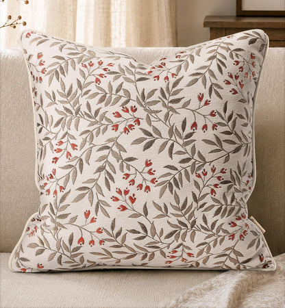 Chenille Throw Pillow Cover, 18x18 Inch, Fall Floral