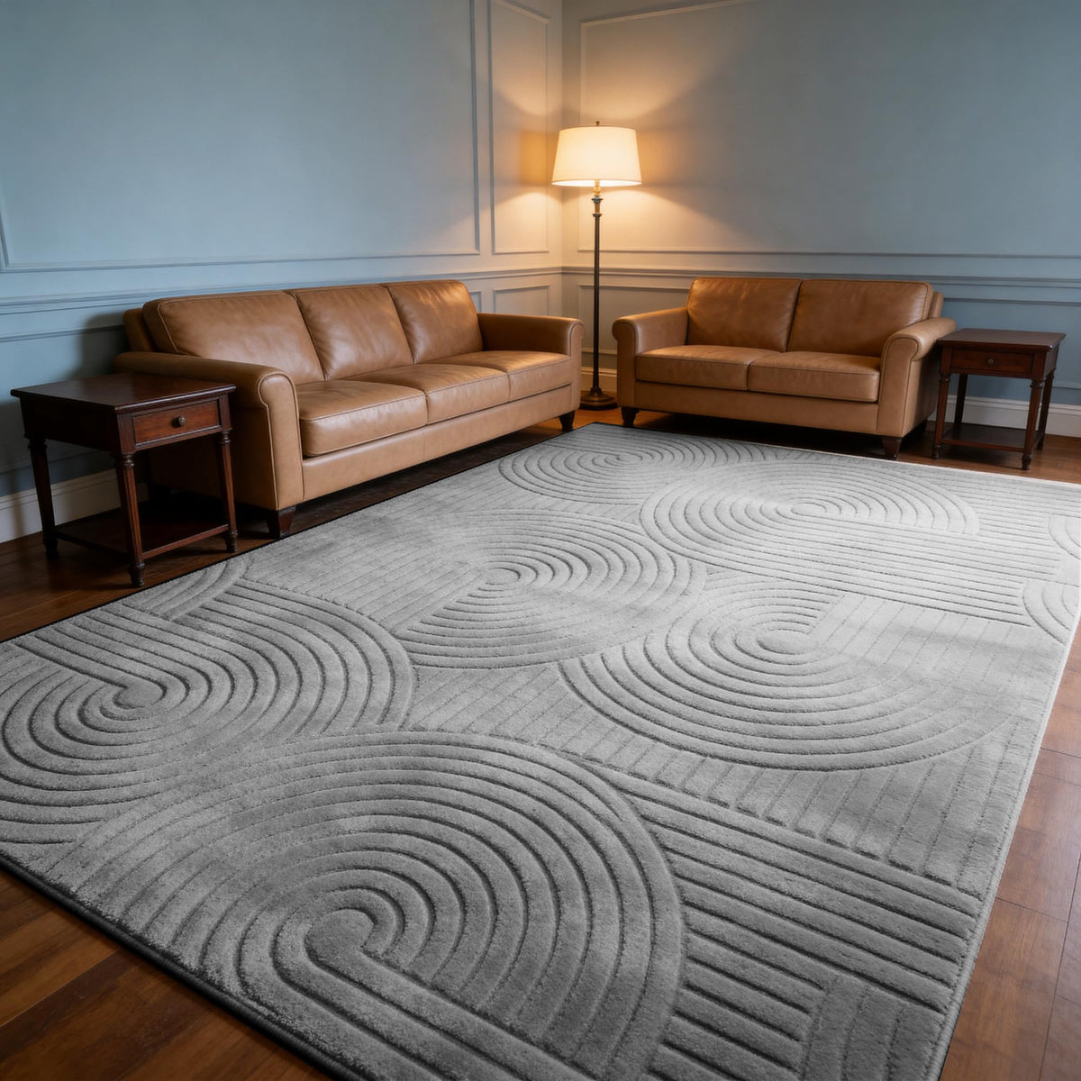 5x7 Grey Solid Color Area Rug, Modern Rugs for Living Room Bedroom