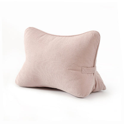 Pat. Pend. Corduroy Ergonomic Lumbar Support Pillow for Sitting Support, Triangle Back Cushion for Sofa, Armchair & Bed, Washable Cover, Avocado Green
