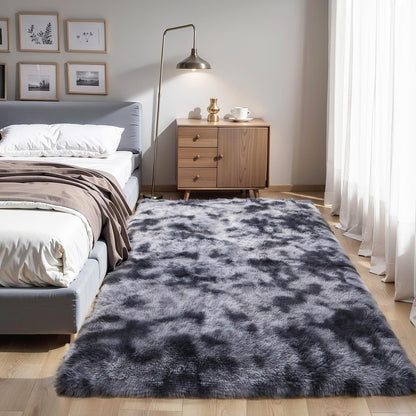 Pink Fluffy 4x6 Area Rugs for Bedroom Girls, Plush Washable Carpet