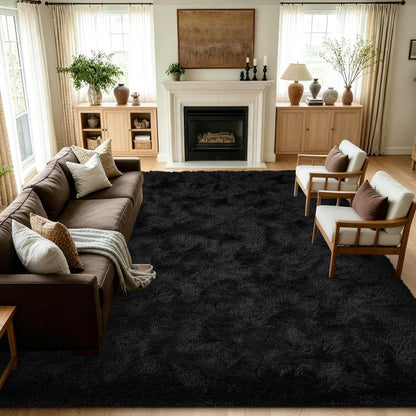 Noahas 2x6 Black Fluffy Soft Runner Rug Non-Slip for Bedroom Dorm Hallway