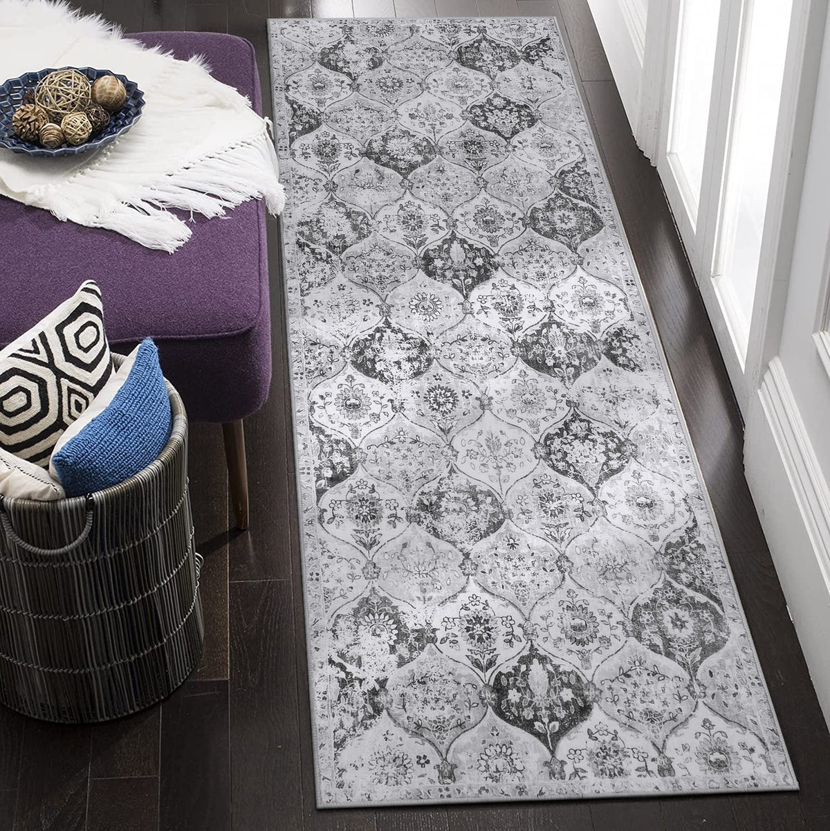 Lahome Moroccan Kitchen Rugs Non Slip Washable, 2x4 Rugs for Entryway