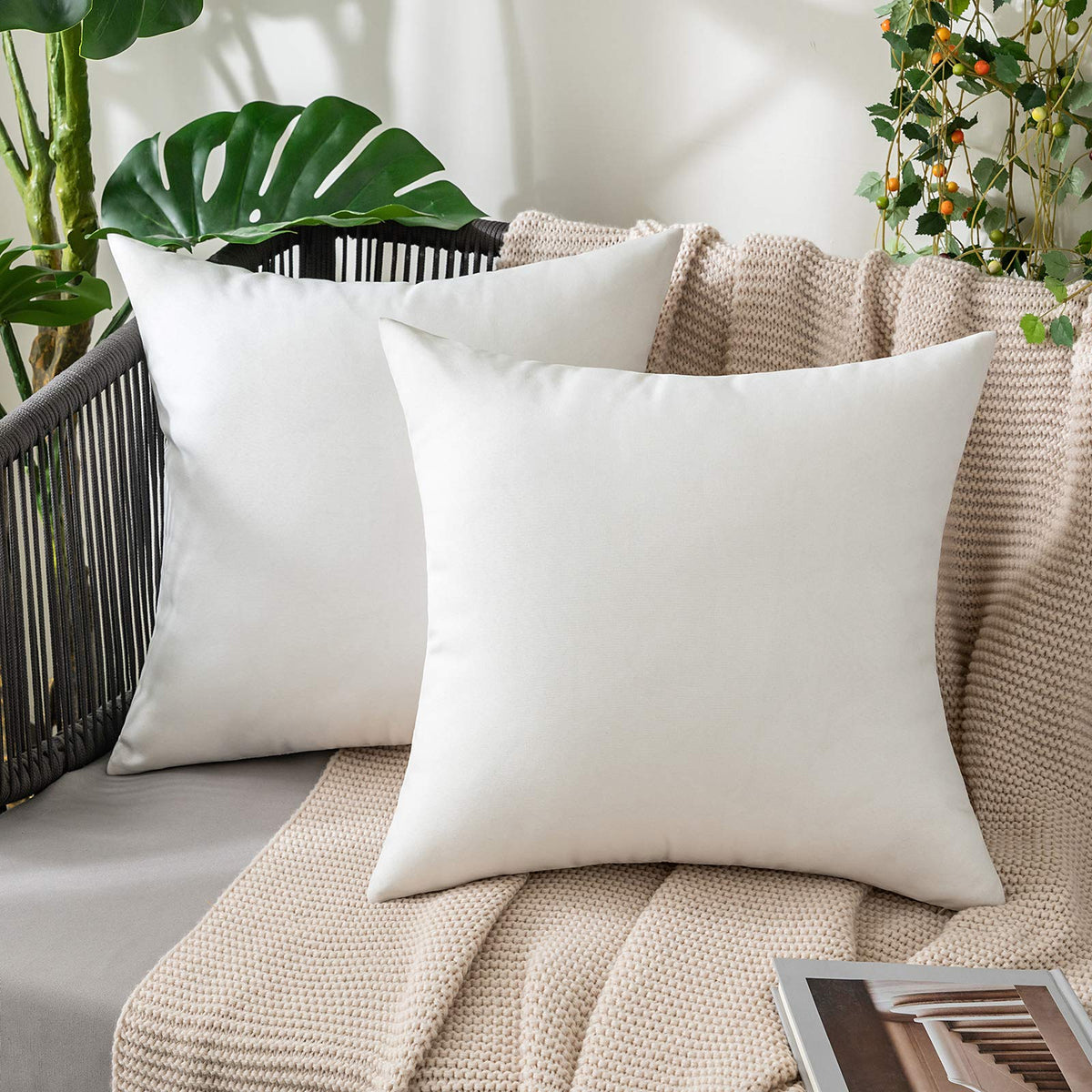 MIULEE Decorative Outdoor Pillow Covers Fall 18x18 Rust
