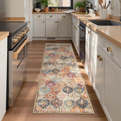 Lahome Moroccan Kitchen Rugs Non Slip Washable, 2x4 Rugs for Entryway