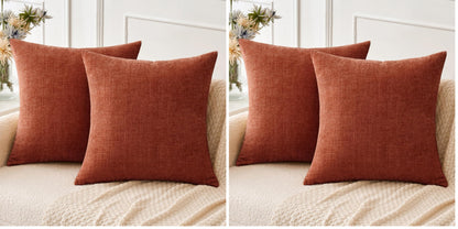 MIULEE Soft Chenille Throw Pillow Covers Sage Green 18x18 Inch Pack of 2