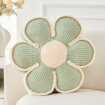 Kcvvcr Flower Pillow, Soft Flower Decorative Throw Pillow, Cute Daisy Flower Shaped Seating Floor Cushion Room Décor Plush Pillows for Sofa Couch Bed (13.7 Inch, Sage Green)