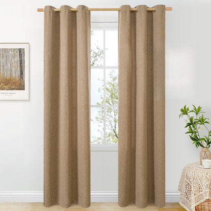BGment Oatmeal Linen Curtains 84 Inch Length 2 Panels Set for Living Room