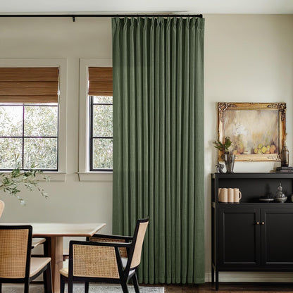 TWODRAPES Natural Pinch Pleated Linen Semi Sheer 84 Inch Curtains 2 Panels