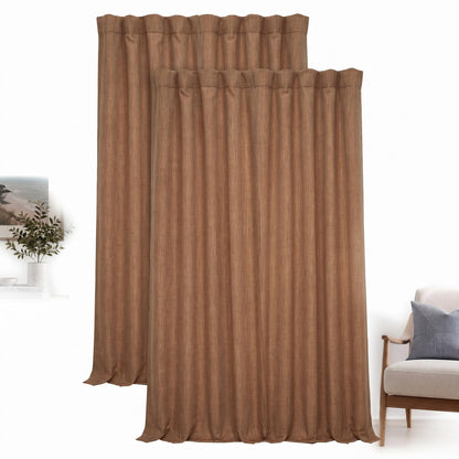 Faux Linen Curtains for Living Room (1 Panel) - 50W X 108L, Birch Taupe