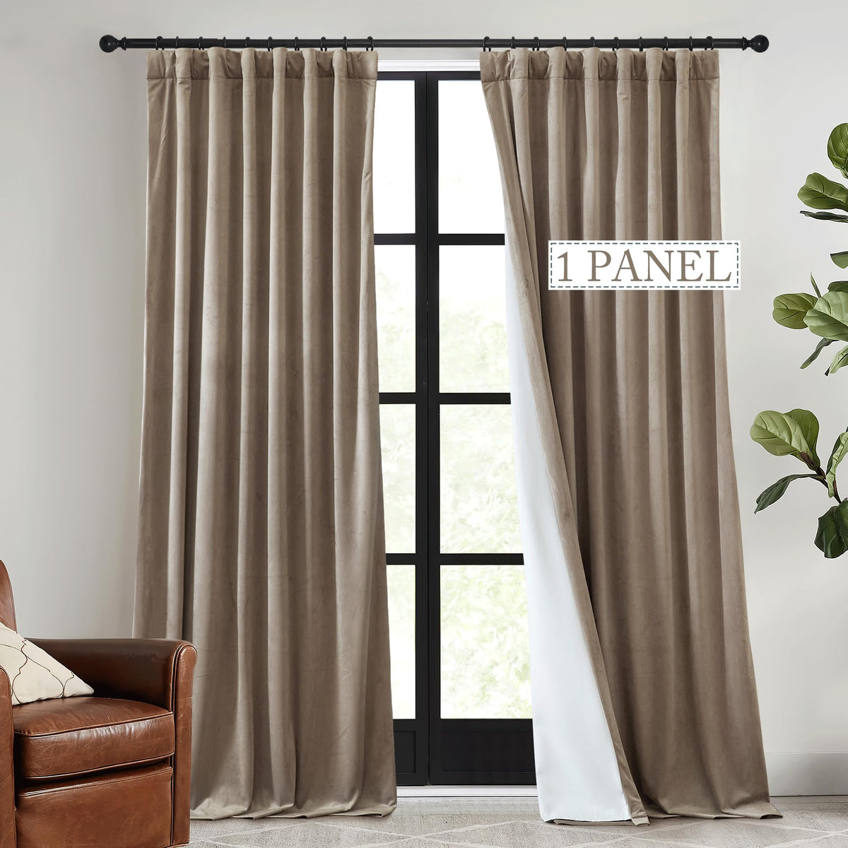 RYB HOME Sage Green Velvet Curtains 84 inches for Bedroom Living Room