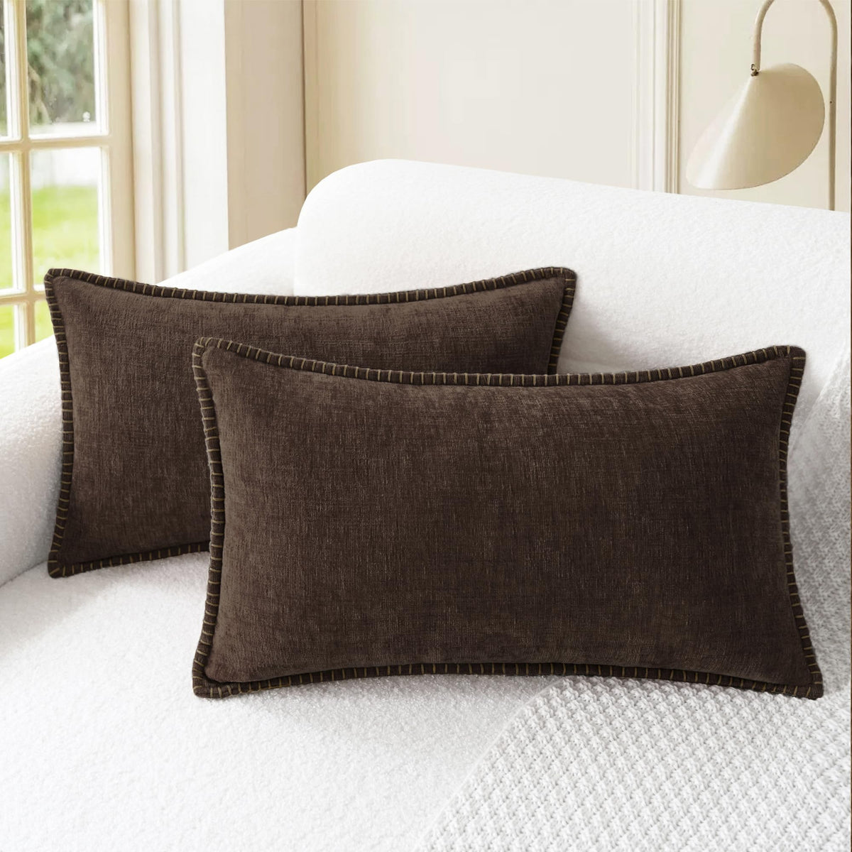 CaliTime Decorative Couch Throw Pillow Covers 18 X 18 Inches Smoke Blue