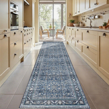 OPPODREAM Vintage Blue Area Rugs 5x7, Washable Rug for Living Room