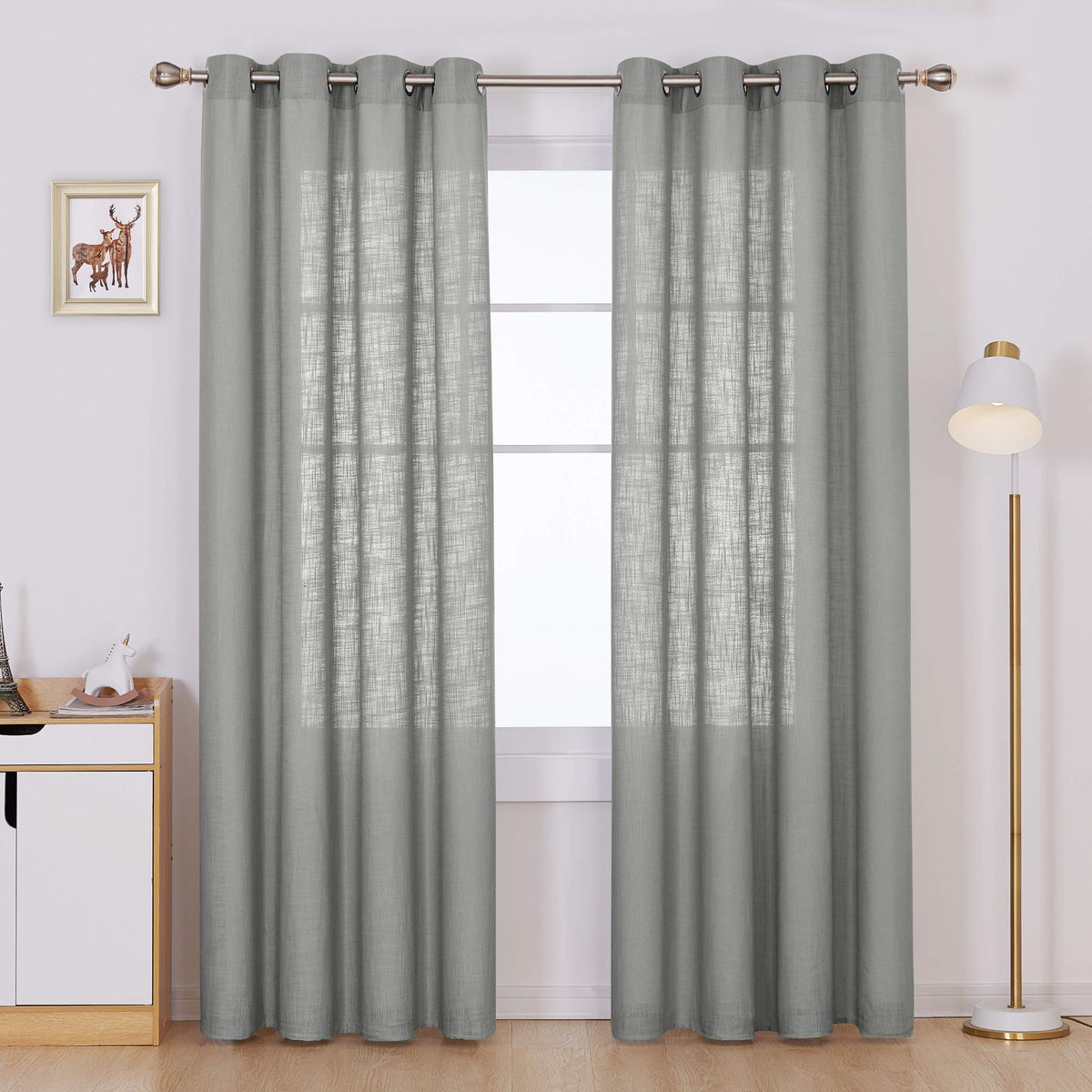 Deconovo Light Filtering Sheer Curtains 72 Inches Long for Living Room