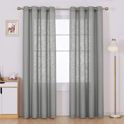 Deconovo Light Filtering Sheer Curtains 72 Inches Long for Living Room
