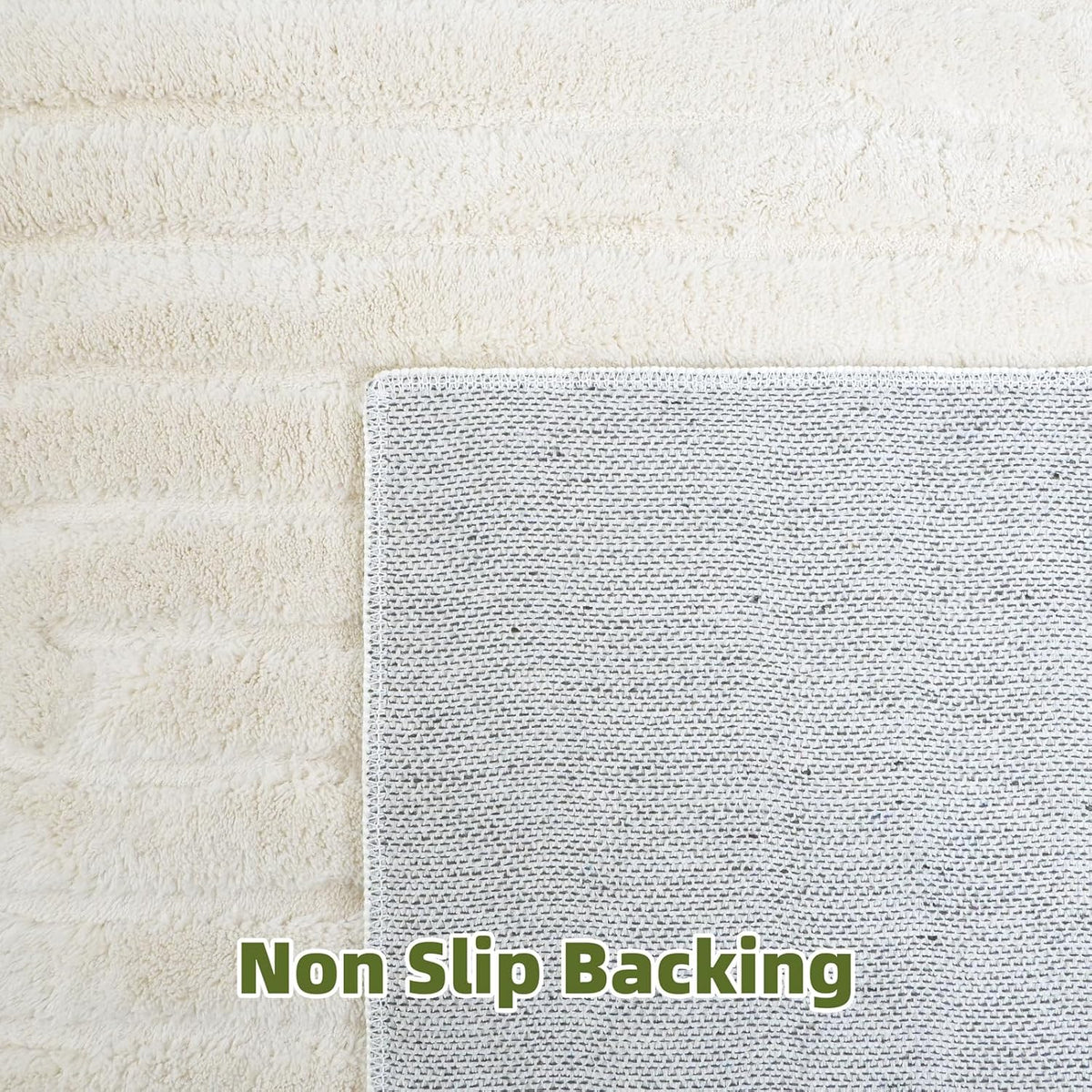 Beige Solid Area Rug 8x10, Washable Rugs for Living Room Bedroom