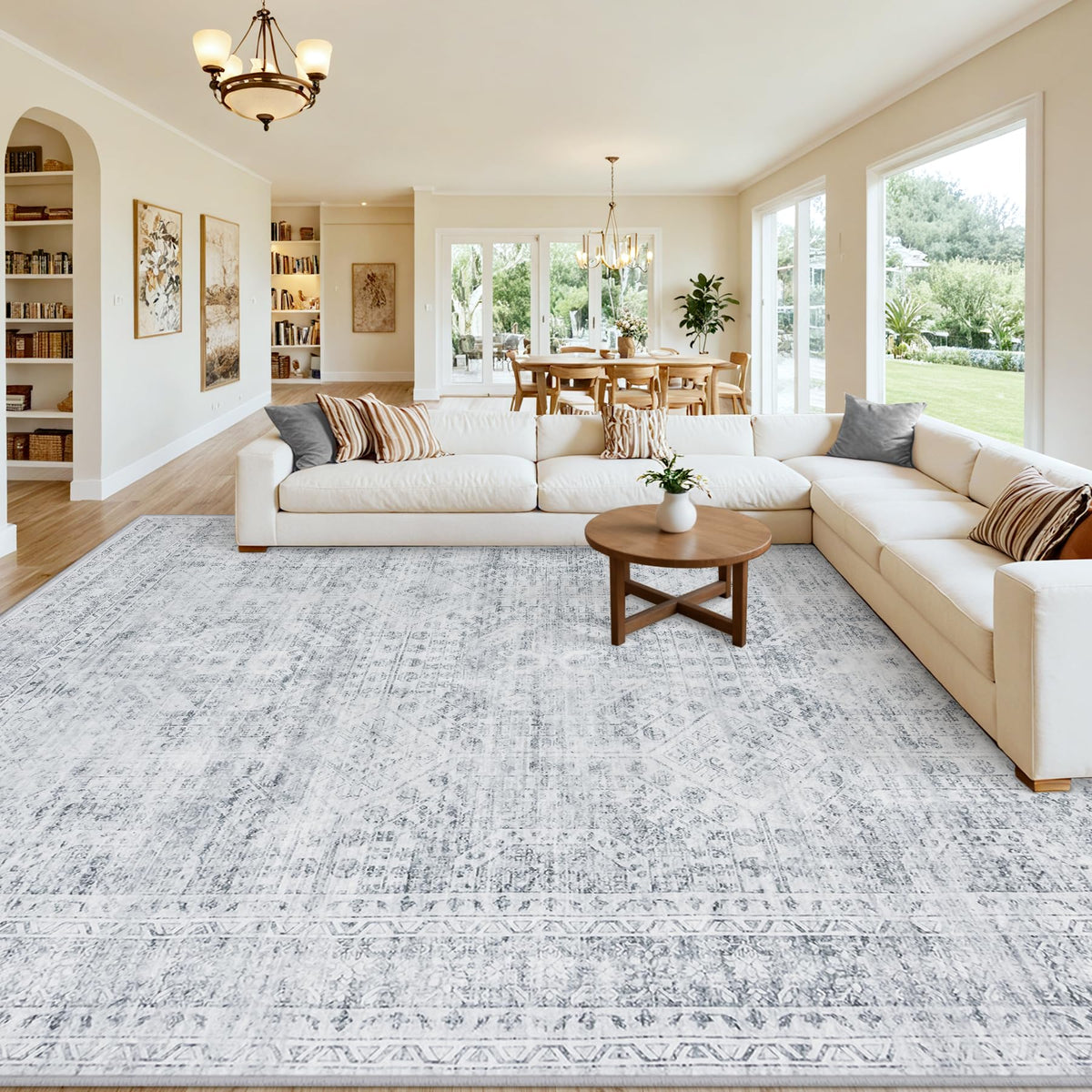 8x10 Area Rugs Living Room: Bedroom Neutral Washable Carpet Beige