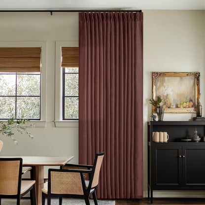 TWODRAPES Natural Pinch Pleated Linen Semi Sheer 84 Inch Curtains 2 Panels