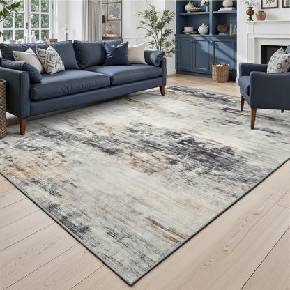 Toneed 4x6 Feet Washable Area Rugs for Bedroom Living Room, 48"x72" Grey