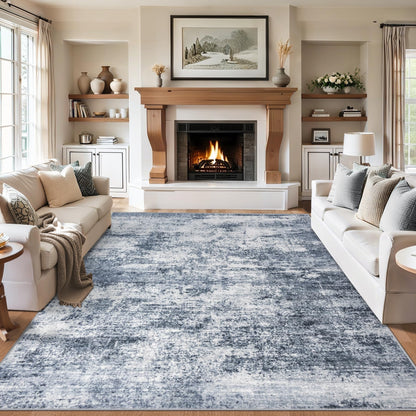 PLHXFR 8x10 Area Rug Living Room: Modern Abstract Washable Carpet Grey