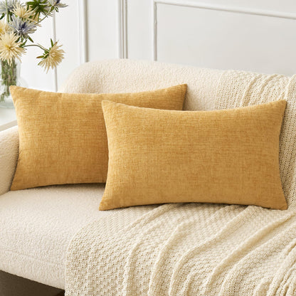 MIULEE Soft Chenille Throw Pillow Covers Sage Green 18x18 Inch Pack of 2