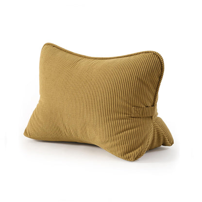 Pat. Pend. Corduroy Ergonomic Lumbar Support Pillow for Sitting Support, Triangle Back Cushion for Sofa, Armchair & Bed, Washable Cover, Avocado Green