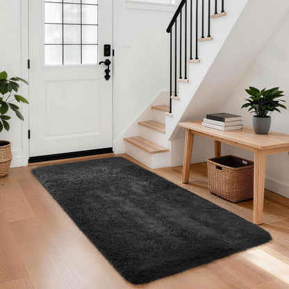 Ophanie Area Rugs for Living Room Bedroom, Washable Non-Slip Fluffy Soft Grey Shag Carpet, Indoor Floor Gray 4x6 Fuzzy Shaggy Living Room Plush Rug for Kids Home Dorm Decor Aesthetic