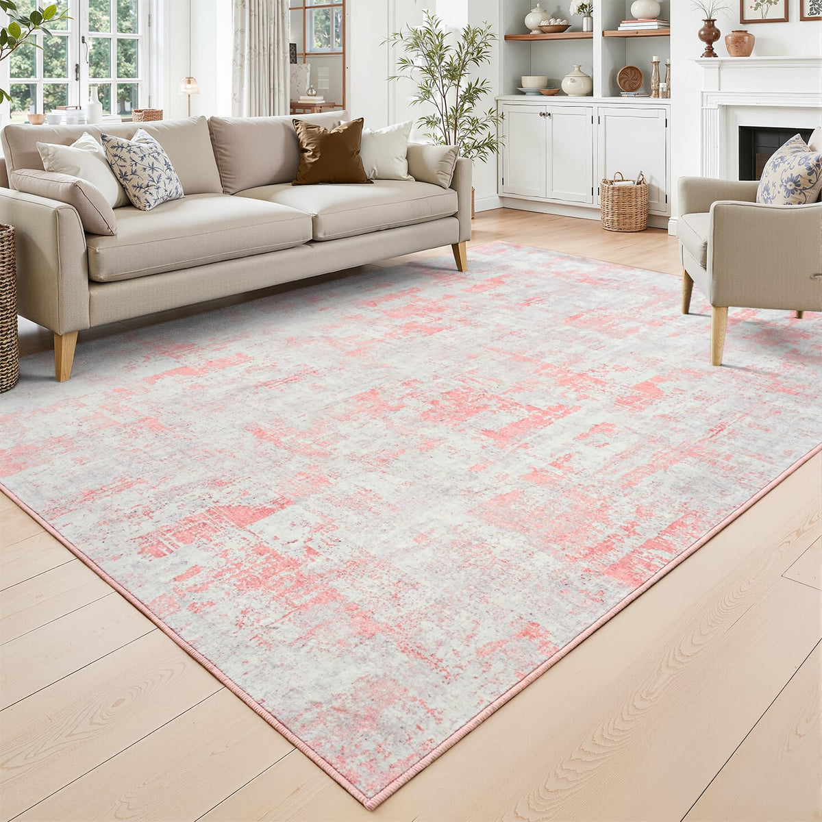 Toneed 4x6 Feet Washable Area Rugs for Bedroom Living Room, 48"x72" Grey