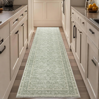 OPPODREAM Vintage Blue Area Rugs 5x7, Washable Rug for Living Room