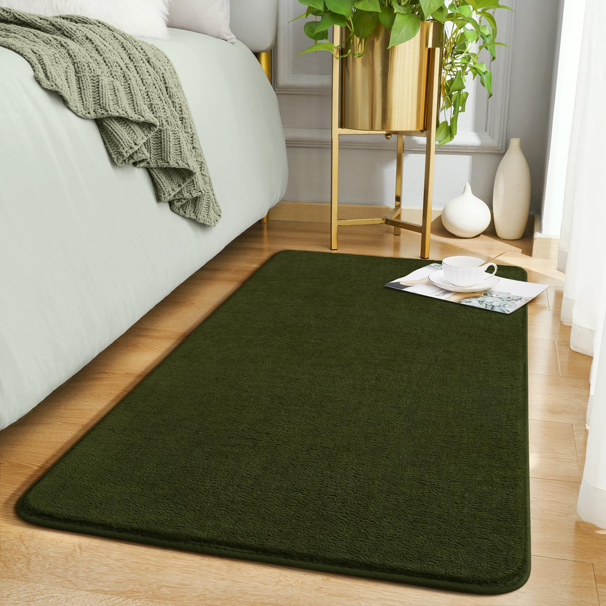 Amearea Modern Area Rugs for Bedroom Living Room, 4x6 Blue Memory Foam Rug