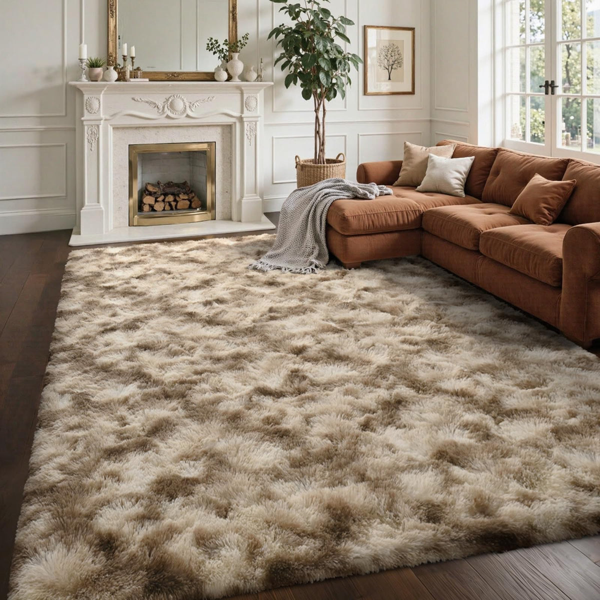 5x7 Black Area Rugs for Living Room, Large Fluffy Shag Bedroom Rugs Non-Slip, Ultra Soft Plush Carpet for Nursery Kids PlayRoom Dorm Office Indoor Modern Carpets