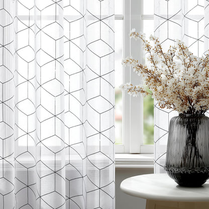 Deconovo Light Filtering Sheer Curtains 72 Inches Long for Living Room