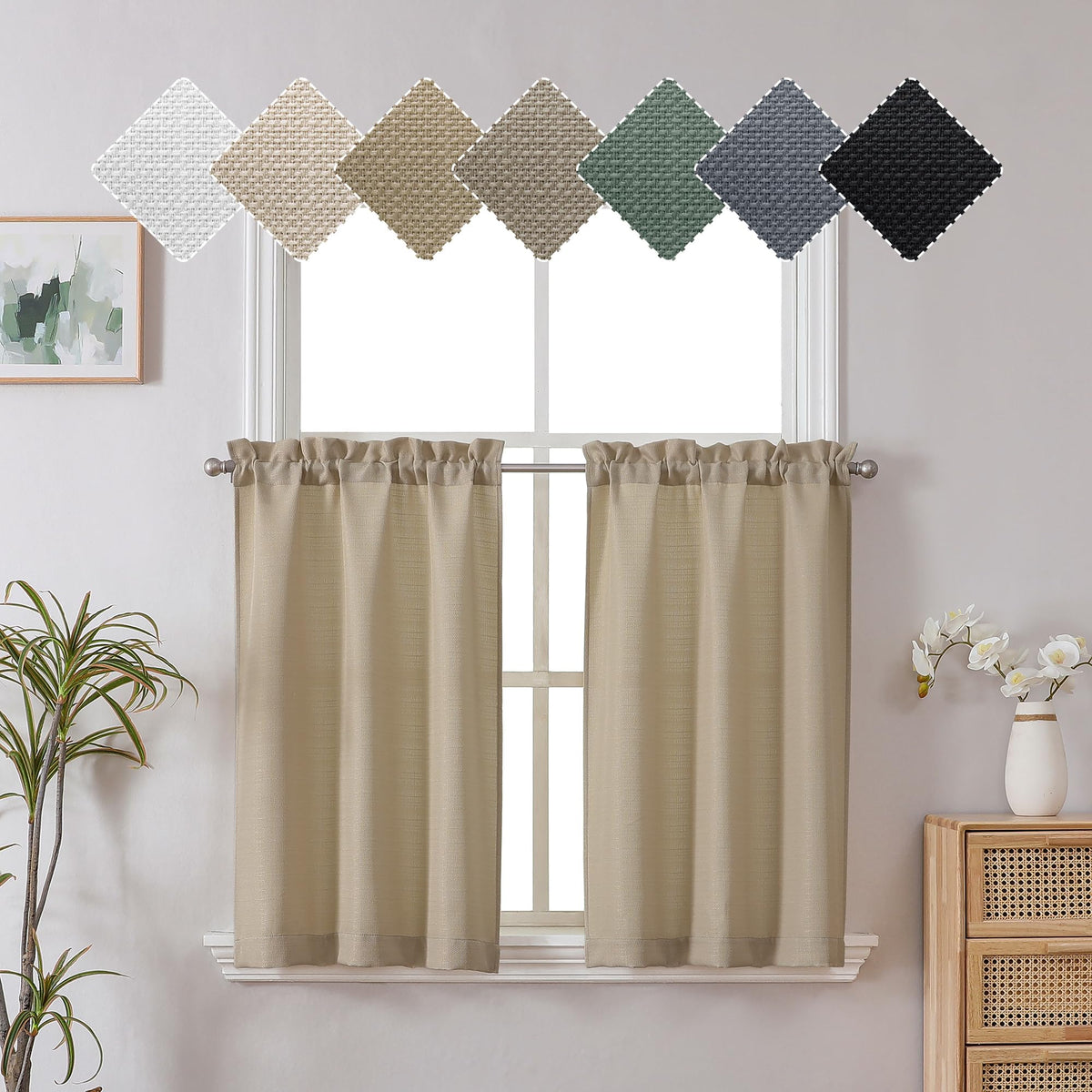 Chyhomenyc White Curtains 84 Inch Length 2 Panels 40Wx84L inches