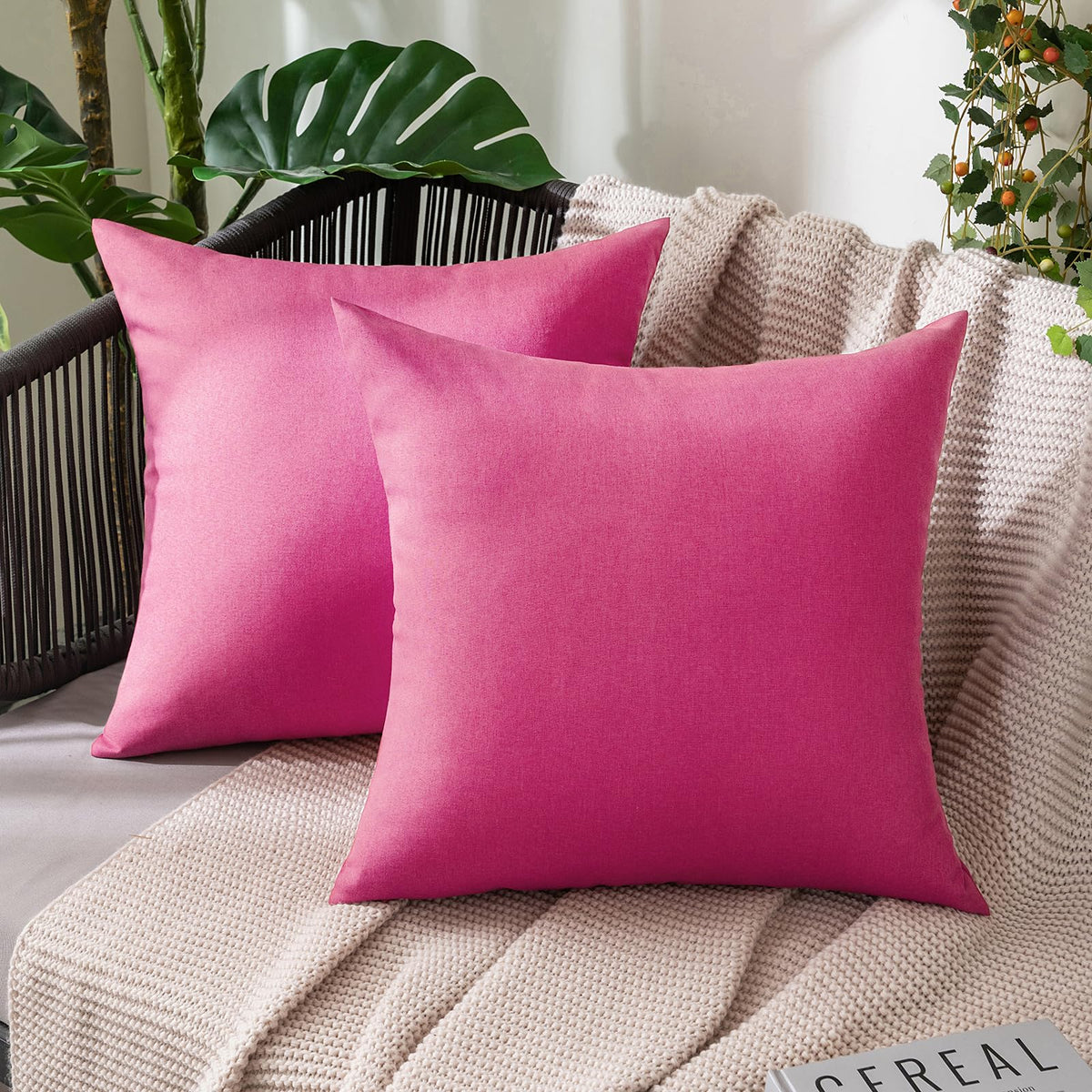 MIULEE Decorative Outdoor Pillow Covers Fall 18x18 Rust