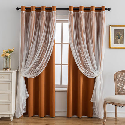 Anytime Double Layer Blackout Curtains 2 Panels，52Wx84L，Greyish White