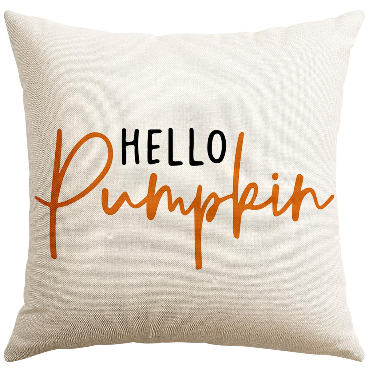 Artscope Hello Pumpkin Beige Lumbar Throw Pillow Cover 12x20 Inch Fall Decoration Cushion Cover Thanksgiving Farmhouse Pillow Case for Home Sofa Couch Decor