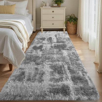 Noahas 2x6 Black Fluffy Soft Runner Rug Non-Slip for Bedroom Dorm Hallway