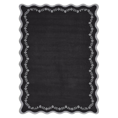 GarveeHome 5x7 Scalloped Area Rug Jute Washable Bedroom Living Room Rug
