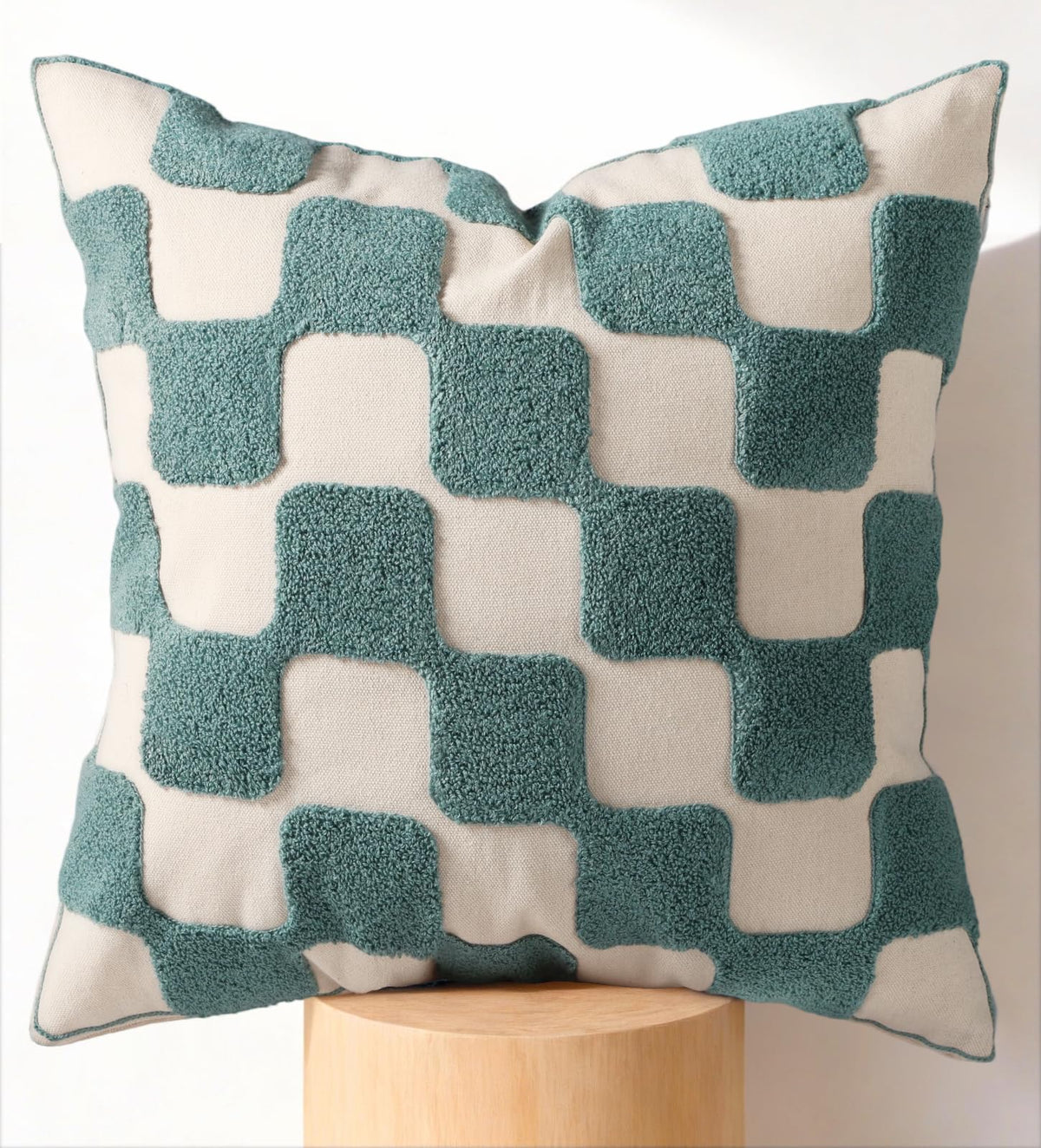 Fall Embroidered Throw Pillow Cover 18x18 Inch, Brown Striped