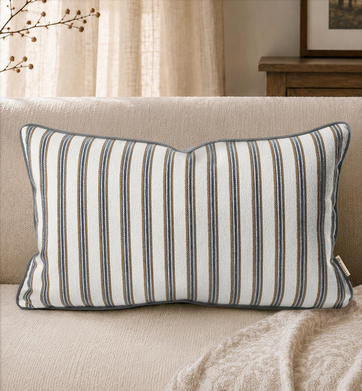 Chenille Throw Pillow Cover, 18x18 Inch, Fall Floral
