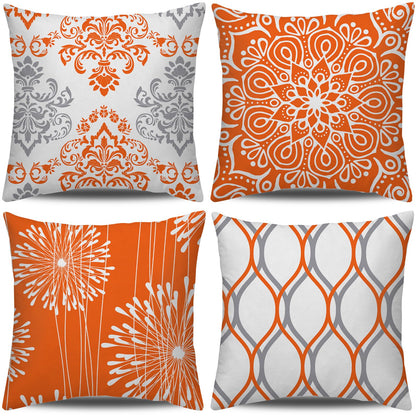 Coliuso Decorative Throw Pillow Covers 18x18 Set of 4, Blue Modern Simple Square Pillow Case Cushion Cover for Sofa Couch Farmhouse Outdoor Living Room (Blue, 18"x18")