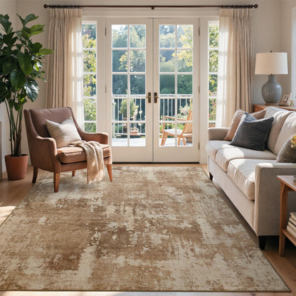 6x9 Ft Abstract Washable Area Rugs for Living Room Blue