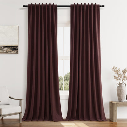 Guken Cream Linen Blackout Curtains 84 Inch Length 2 Panels Set for Living Room Bedroom Back Tab Thermal Insulated 100% Black Out Drapes Room Darkening Window Curtain Ivory Natural Beige
