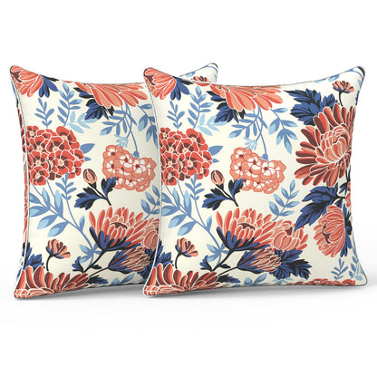 LVTXIII Set of 2 Patio Lumbar Pillows, 12" x 20" Fade Resistant Outdoor Lumbar Pillow with Inners, Fluffy Decorative Garden Lumbar Cushions for Home Patio Coach Sofa Use, Jacobean Black