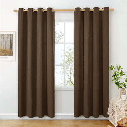 BGment Oatmeal Linen Curtains 84 Inch Length 2 Panels Set for Living Room