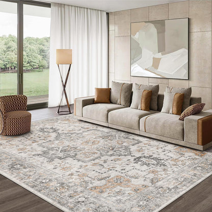 GENIMO 8x10 Washable Area Rugs for Living Room, Non Slip, Taupe Brown