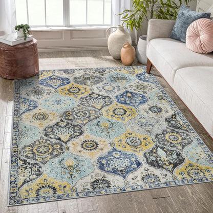 Lahome Moroccan Kitchen Rugs Non Slip Washable, 2x4 Rugs for Entryway