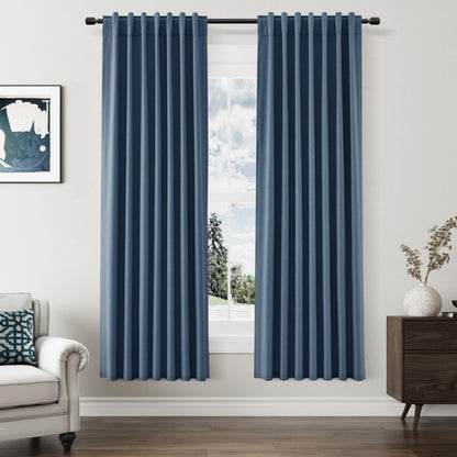 Guken Cream Linen Blackout Curtains 84 Inch Length 2 Panels Set for Living Room Bedroom Back Tab Thermal Insulated 100% Black Out Drapes Room Darkening Window Curtain Ivory Natural Beige