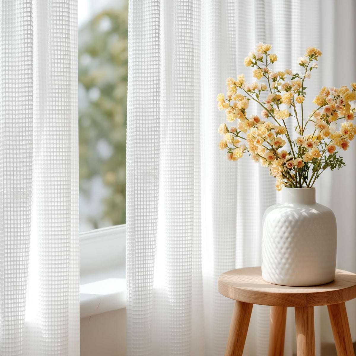 Deconovo Light Filtering Sheer Curtains 72 Inches Long for Living Room