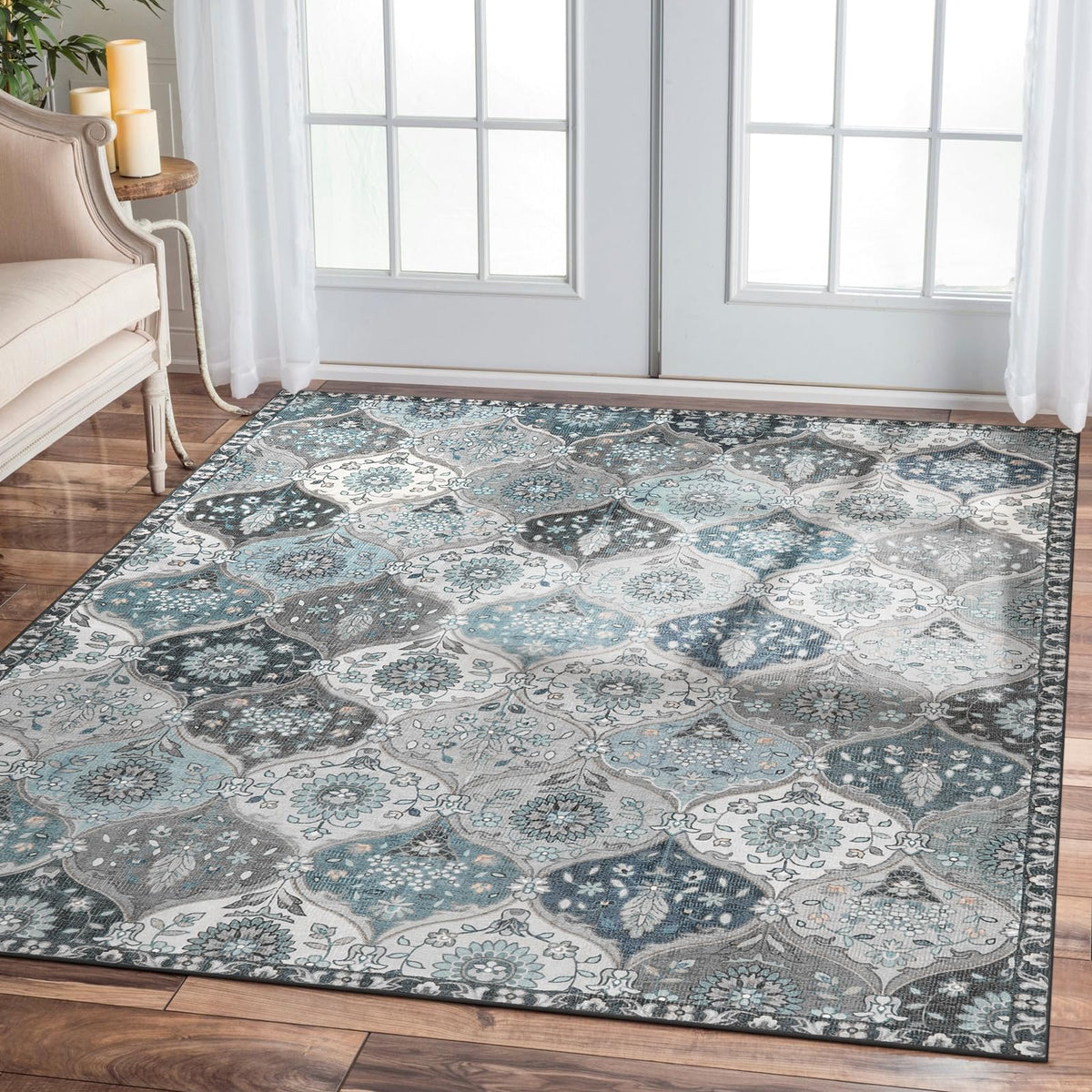 Lahome Moroccan Kitchen Rugs Non Slip Washable, 2x4 Rugs for Entryway